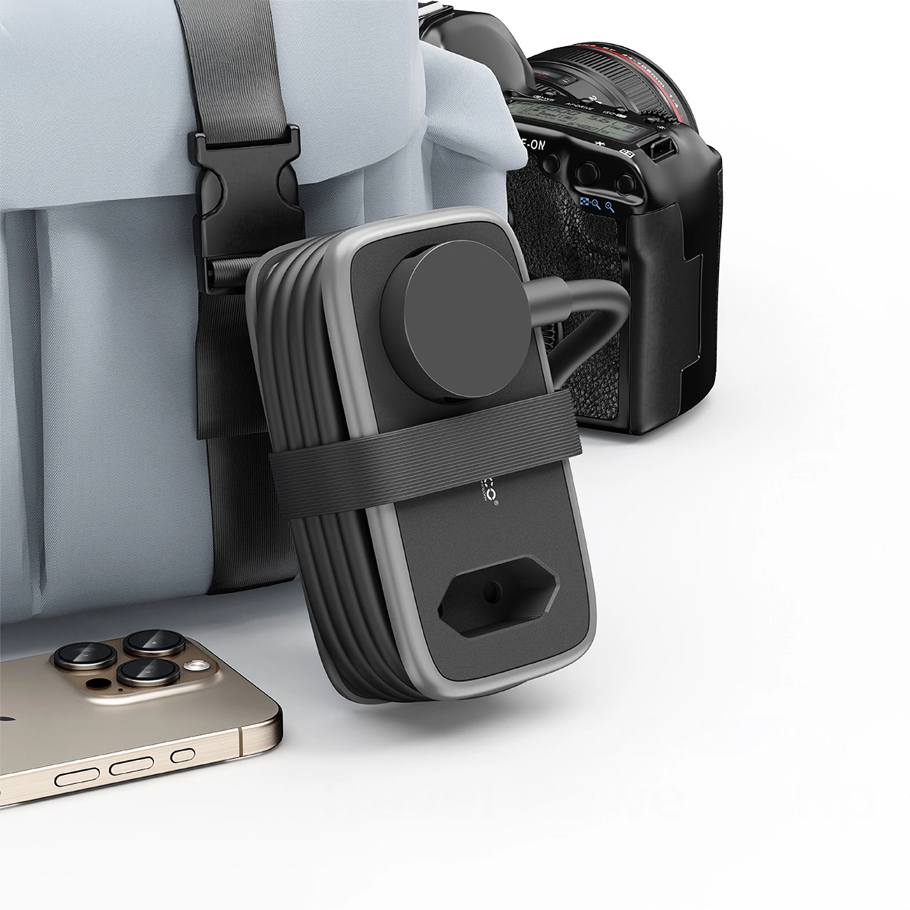 Prodlužovací kabel Orico APP, 1 x Schuko - 1 x zásuvka - 2 x USB-A - 1 x USB-C, černošedý