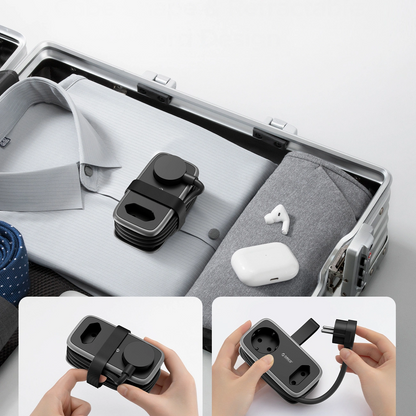 Prodlužovací kabel Orico APP, 1 x Schuko - 1 x zásuvka - 2 x USB-A - 1 x USB-C, černošedý