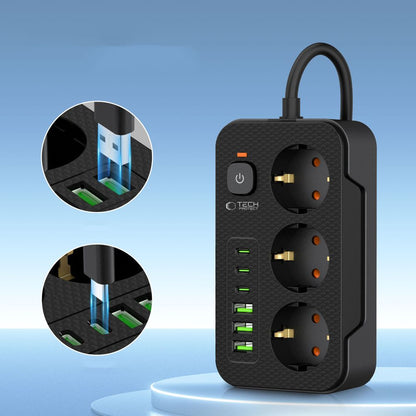 Prodlužovací kabel Tech-Protect PC3X6, 3 x Schuko, Černý