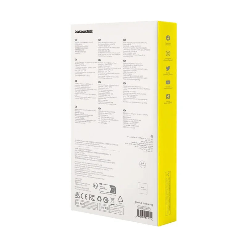 Rack Baseus FlyJoy Series pro SSD SATA M.2 NVMe, šedý B00760600811-02