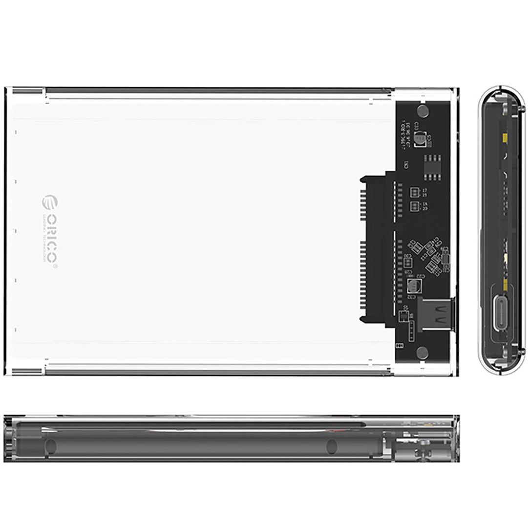 Rack Orico 2139C3 pro HDD / SSD SATA 2,5 palce, USB-C, Transparentní