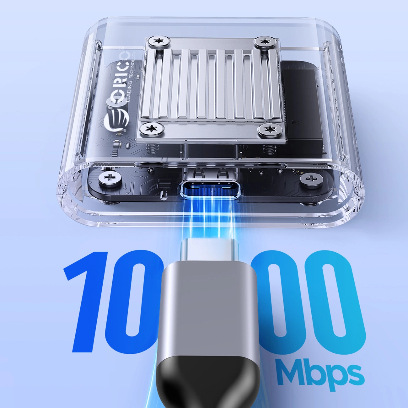 Orico TC20-M2-10G rámeček pro SSD M.2 NVMe 2230, průhledný