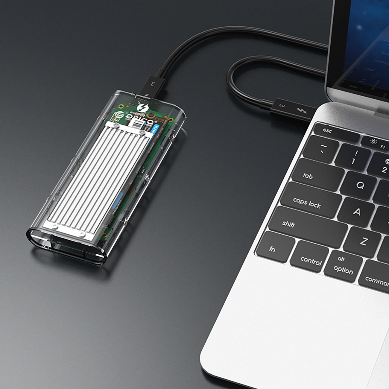 Orico TCM2-C3 rámeček pro SSD M.2 NVMe, šedý