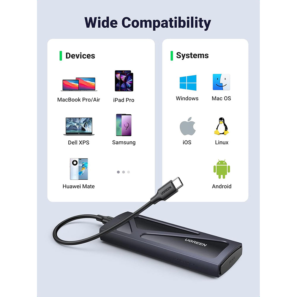 Rack UGREEN CM578 pro SSD M.2 NVMe, šedý