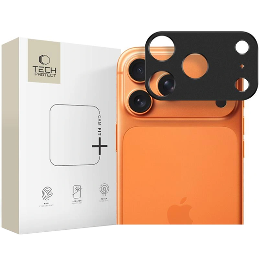 Ochranný rámek zadní kamery Tech-Protect Camalloy Fit+ pro Apple iPhone 17 Pro Max, Hliník, Černá