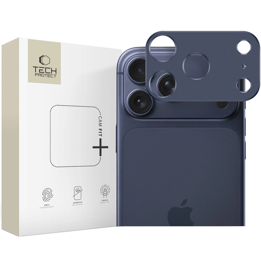 Ochranný rámek zadní kamery Tech-Protect Camalloy Fit+ pro Apple iPhone 17 Pro, Hliník, Námořnická modř