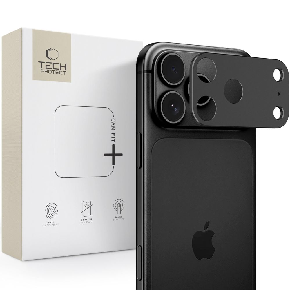 Ochranný rámeček zadní kamery Tech-Protect Camalloy Fit+ pro Apple iPhone 18 Pro, hliník, černý