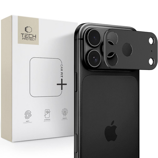 Ochranný rámeček zadní kamery Tech-Protect Camalloy Fit+ pro Apple iPhone 18 Pro, hliník, černý