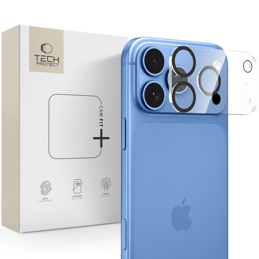 Ochranný rámeček zadní kamery Tech-Protect Cam Fit+ pro Apple iPhone 18 Pro Max, tvrzené sklo, průhledný