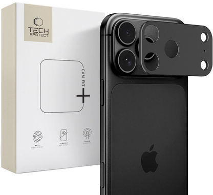 Ochranný rámeček zadní kamery Tech-Protect Camalloy Fit+ pro Apple iPhone 18 Pro Max, hliník, černá