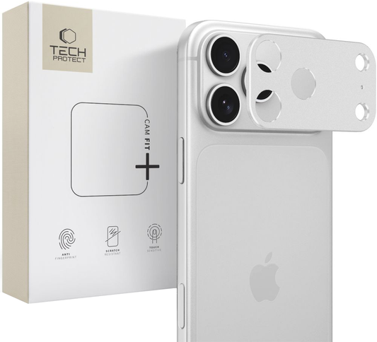 Ochranný rámeček zadního fotoaparátu Tech-Protect Camalloy Fit+ pro Apple iPhone 18 Pro Max, hliníkový, stříbrný
