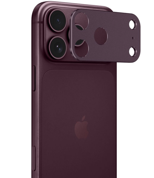 Ochranný rámeček zadního fotoaparátu Tech-Protect Camalloy Fit+ pro Apple iPhone 18 Pro Max, hliníkový, vínový