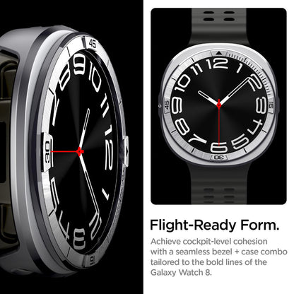 Ochranný rámek Spigen Tune Pro Pilot pro Samsung Galaxy Watch8 44mm, Stříbrný ACS10011