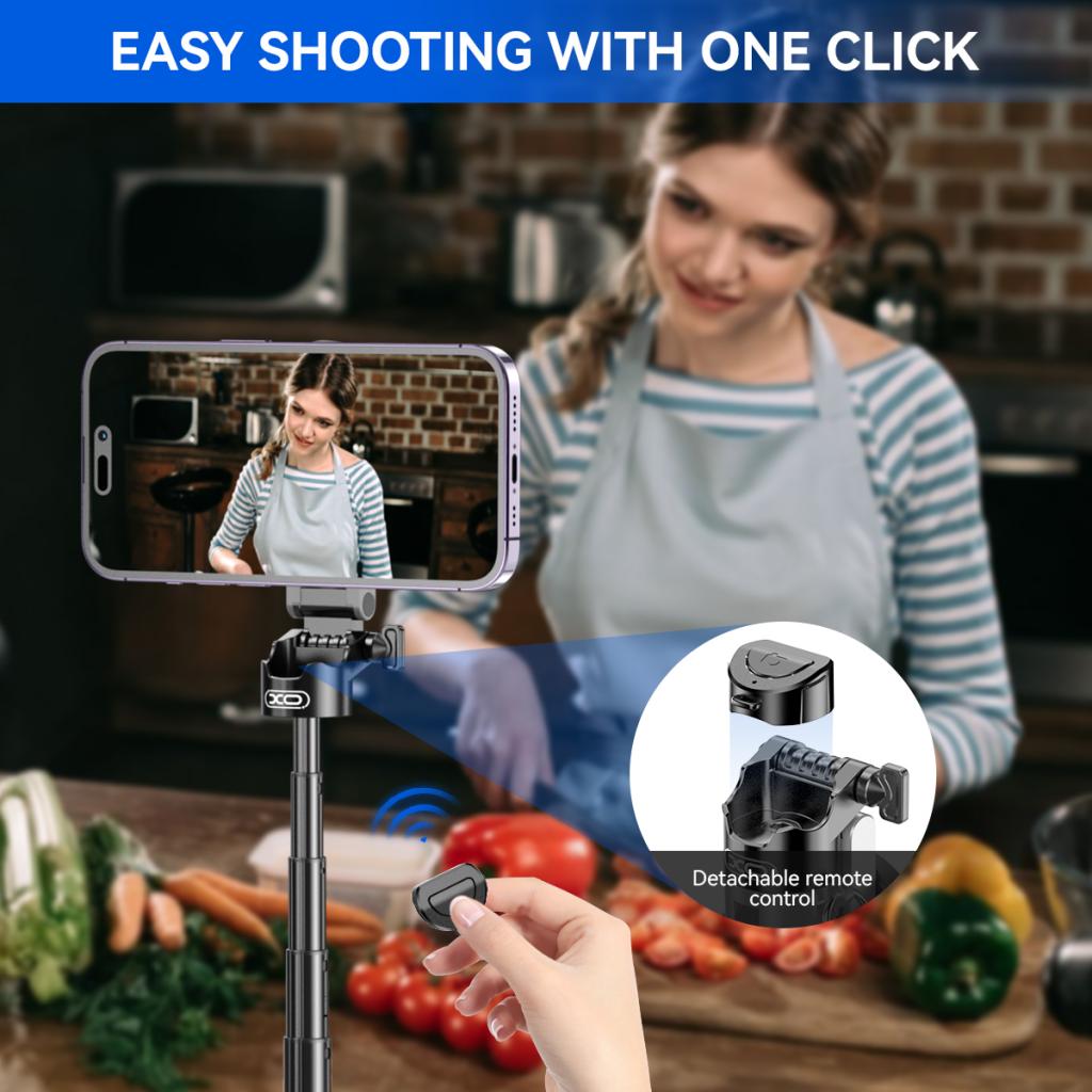 Selfie Stick Bluetooth XO Design SS22, Univerzální, Černý