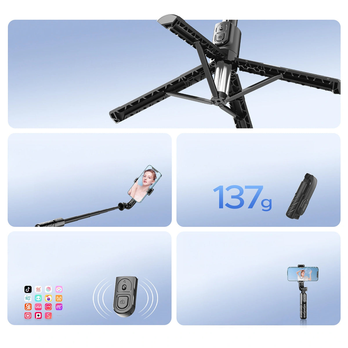 Selfie Stick Bluetooth Orico SPV100, Univerzální, Černý