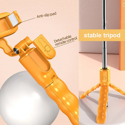 Selfie Stick Bluetooth Techsuit KT01, Univerzální, Oranžový