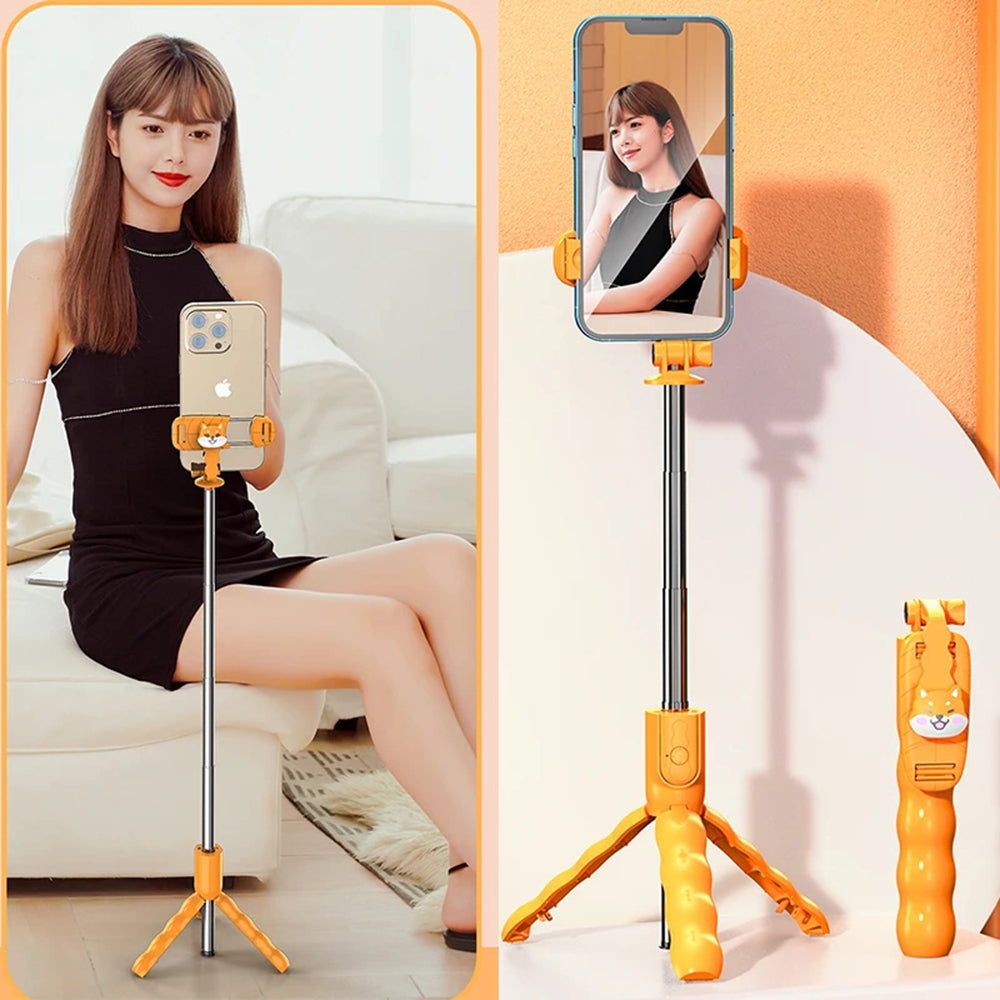 Selfie Stick Bluetooth Techsuit KT01, Univerzální, Oranžový