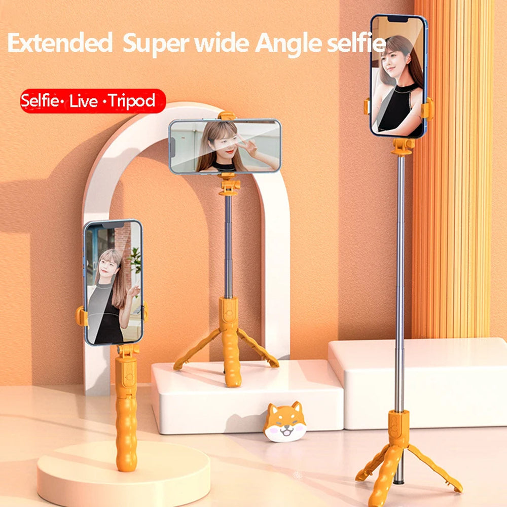 Selfie Stick Bluetooth Techsuit KT01, Univerzální, Oranžový