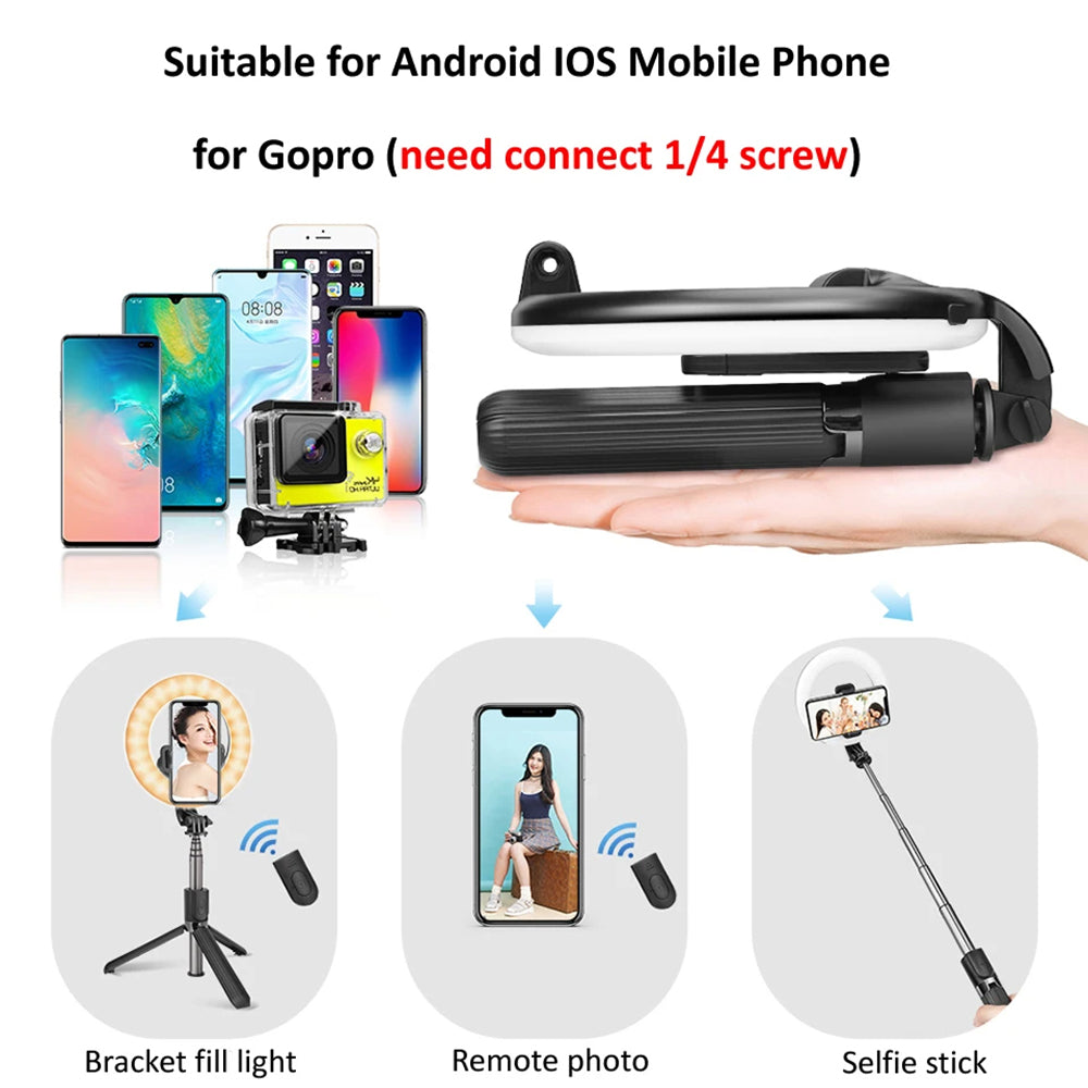 Selfie Stick Bluetooth Techsuit L07, Univerzální, Černý