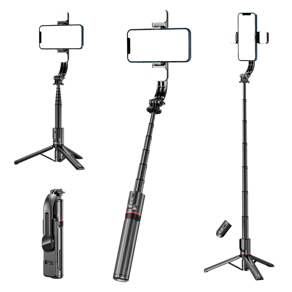 Selfie Stick Bluetooth Techsuit L12D, Univerzální, Černý