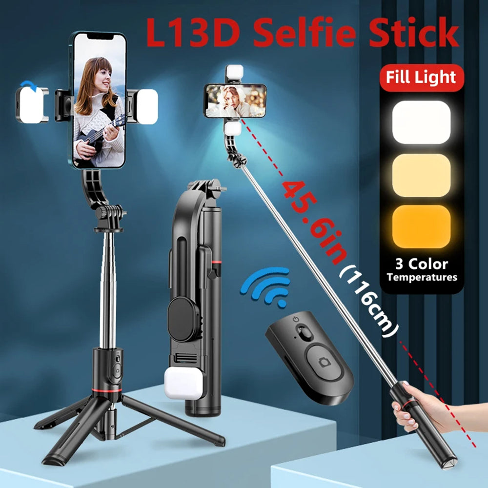Selfie Stick Bluetooth Techsuit L13d, Univerzální, Černý