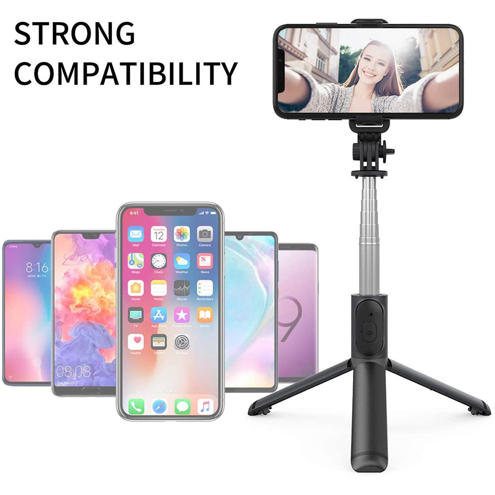 Selfie Stick Bluetooth Techsuit Q01, Univerzální, Černý