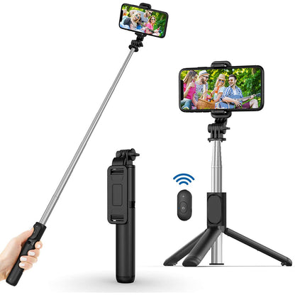 Selfie Stick Bluetooth Techsuit Q01, Univerzální, Černý