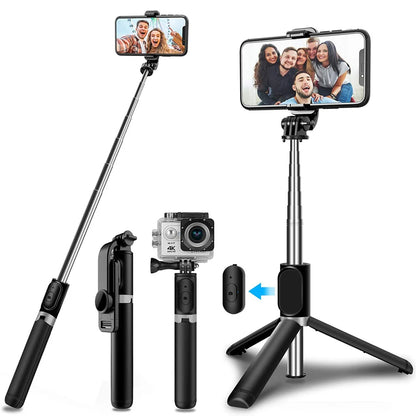 Selfie Stick Bluetooth Techsuit Q02, Univerzální, Černý