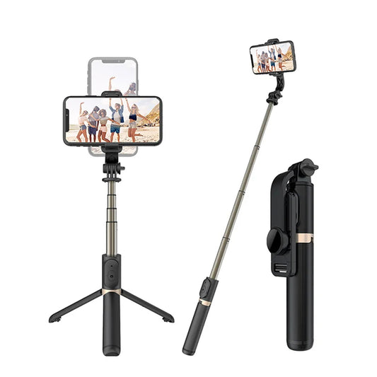 Selfie Stick Bluetooth Techsuit Q03, Univerzální, Černý