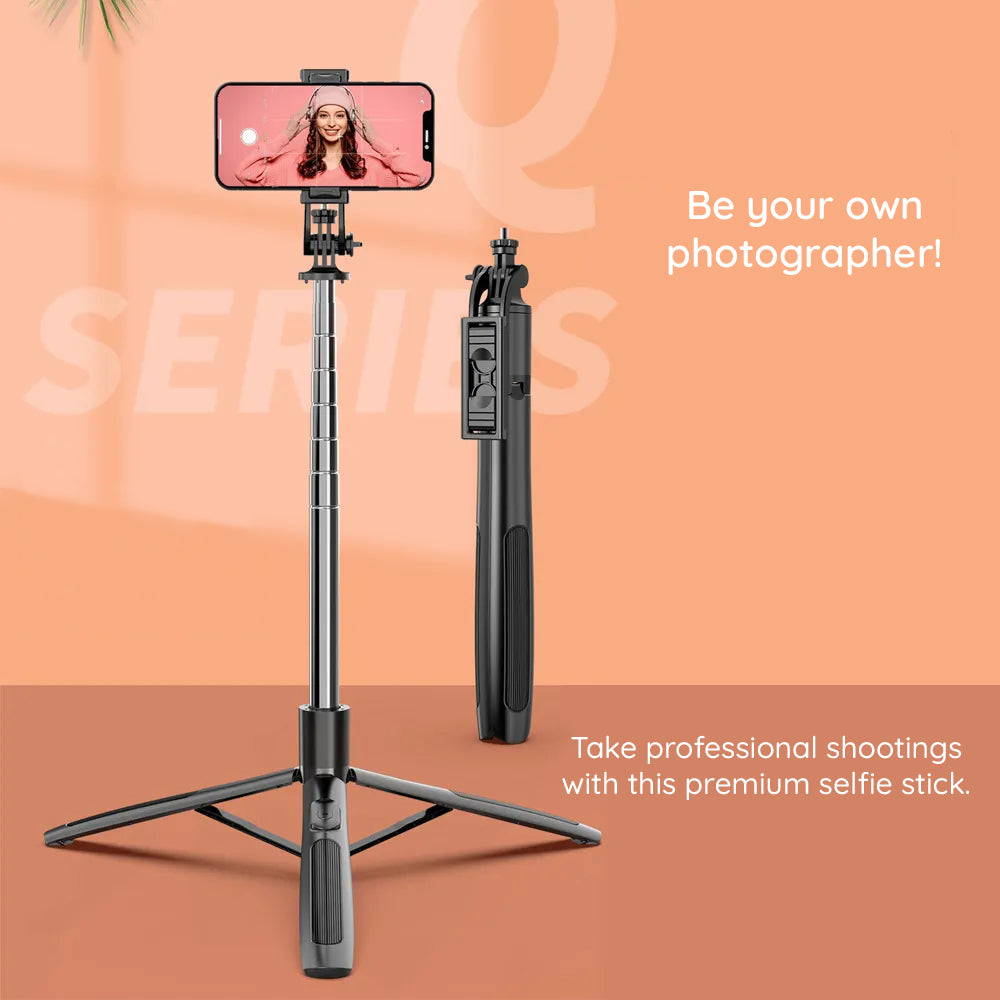 Selfie Stick Bluetooth Techsuit Q05, Univerzální, Černý