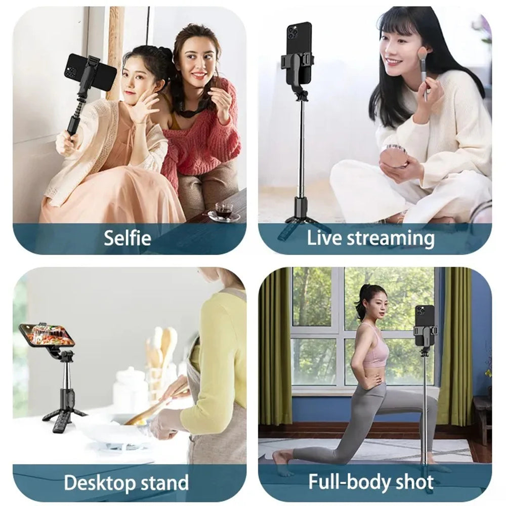 Selfie Stick Bluetooth Techsuit Q10, Univerzální, Černý
