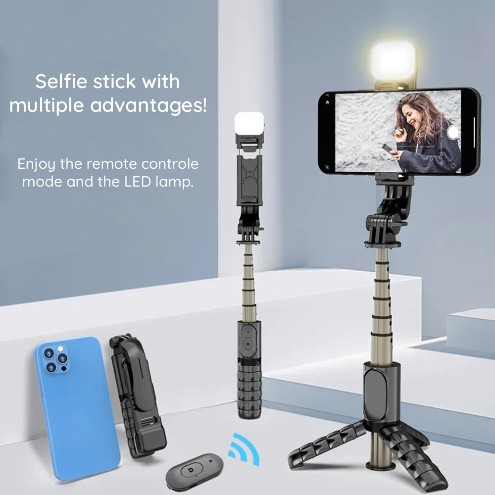 Selfie Stick Bluetooth Techsuit Q10s, Univerzální, Černý