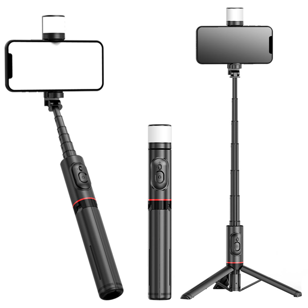 Selfie Stick Bluetooth Techsuit Q12S, Univerzální, Černý