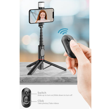 Selfie Stick Bluetooth Techsuit Q12S, Univerzální, Černý