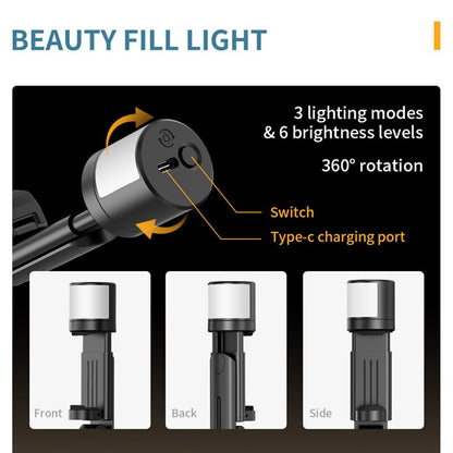 Selfie Stick Bluetooth Techsuit Q12S, Univerzální, Černý