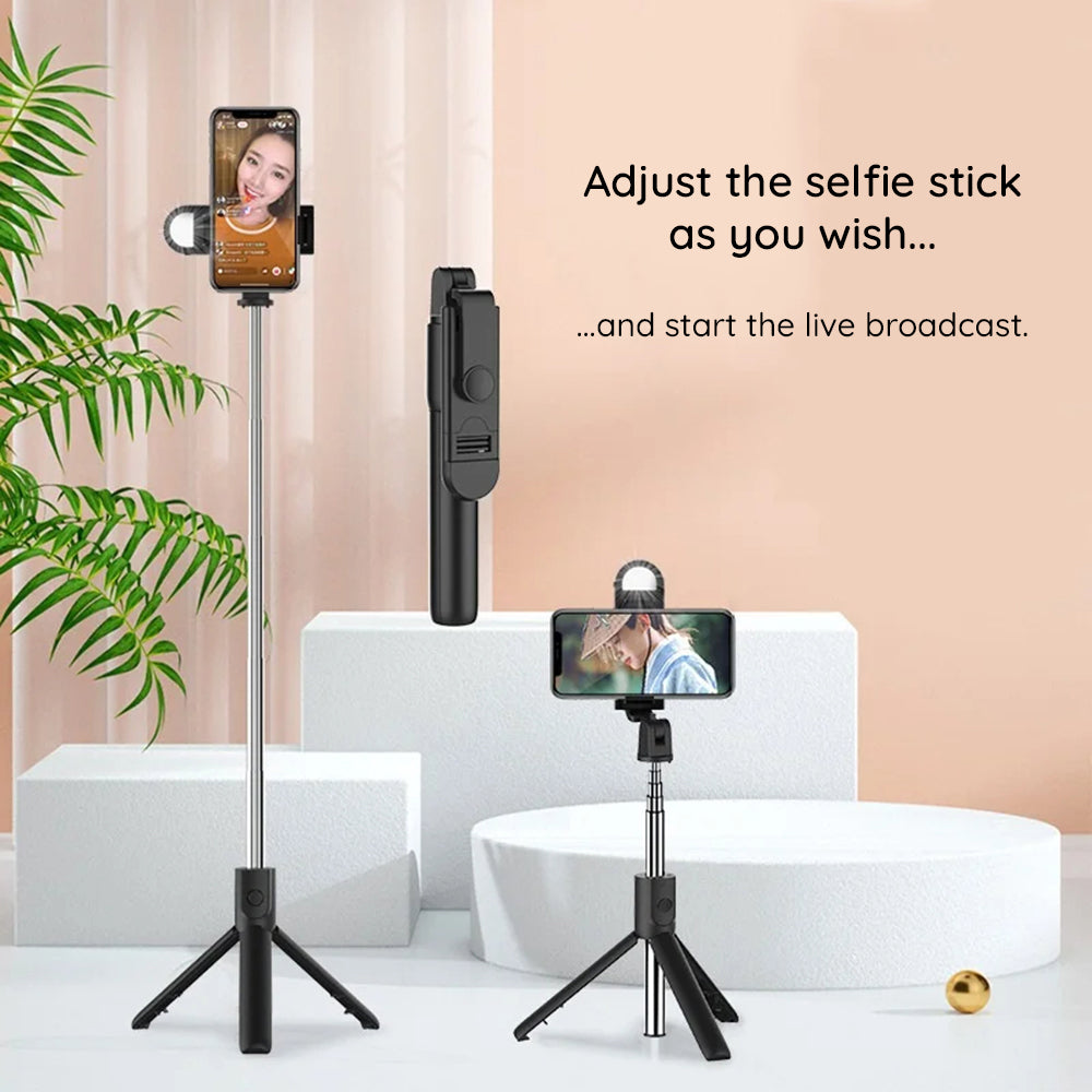 Selfie Stick Bluetooth Techsuit S05-S, Univerzální, Černý