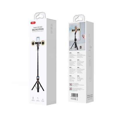 Selfie Stick Bluetooth XO Design SS23 Dual Lights, Univerzální, Černý