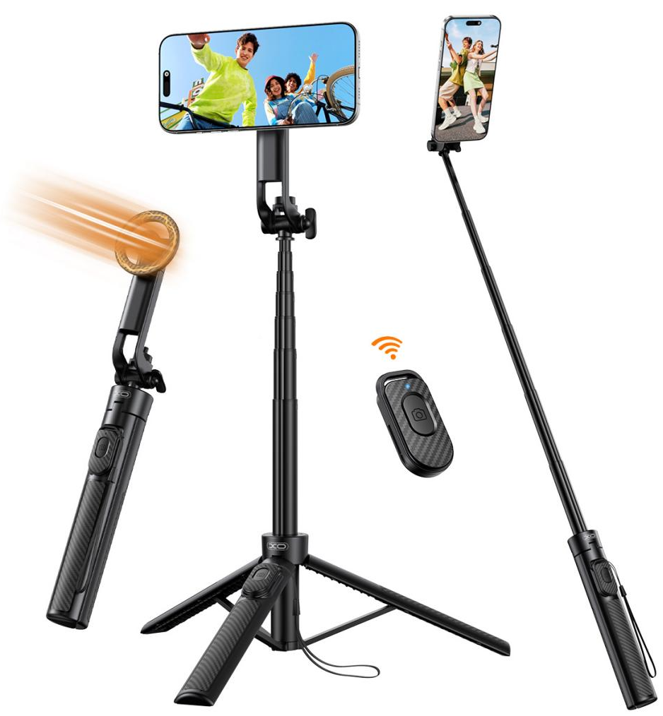 Selfie Stick Bluetooth XO Design SS30, Univerzální, Černý