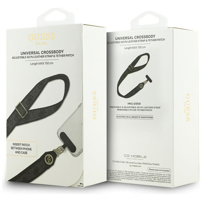 Šňůrka na telefon Guess 4G Strass Metal Logo, Černá