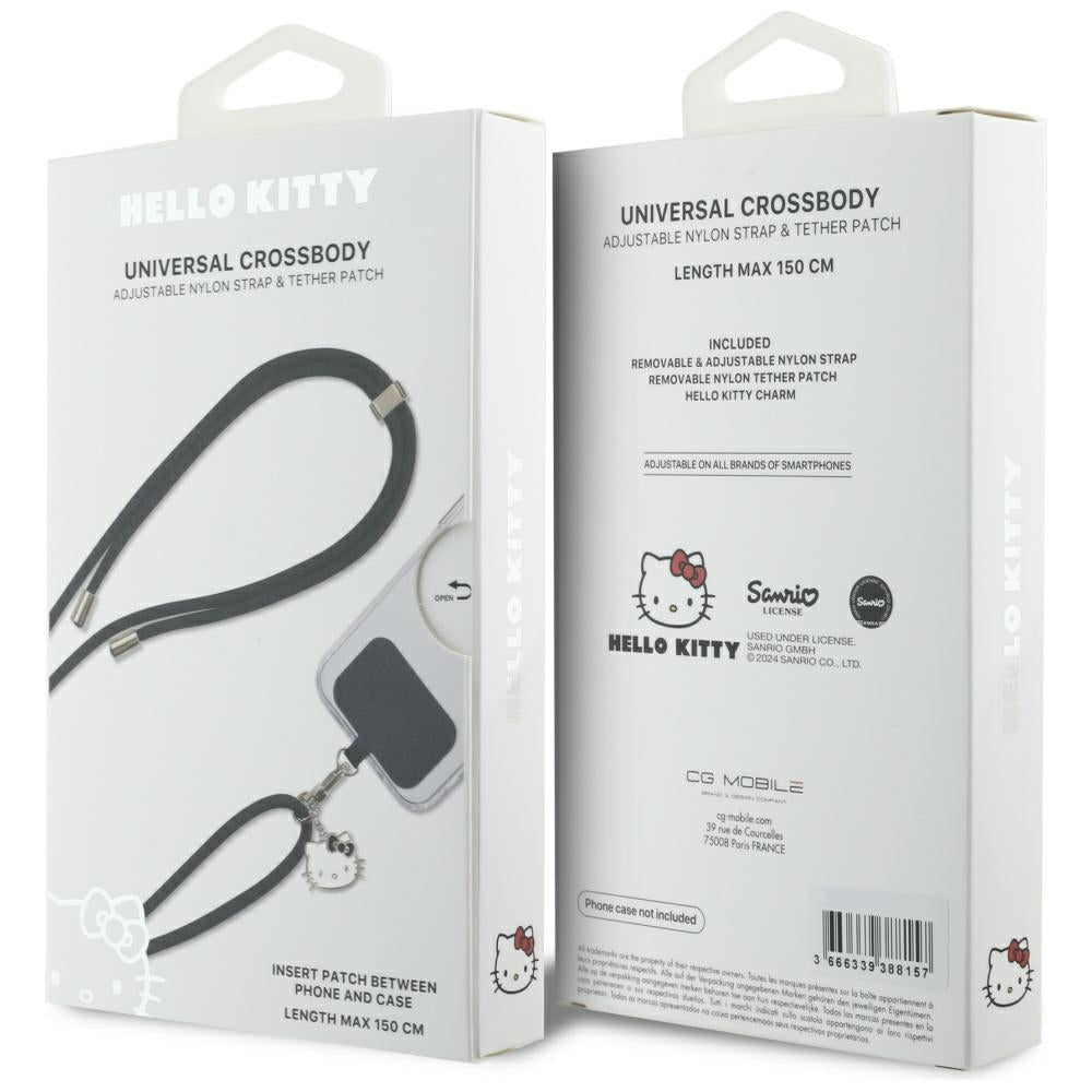 Šňůrka na telefon Hello Kitty Crossbody, černá