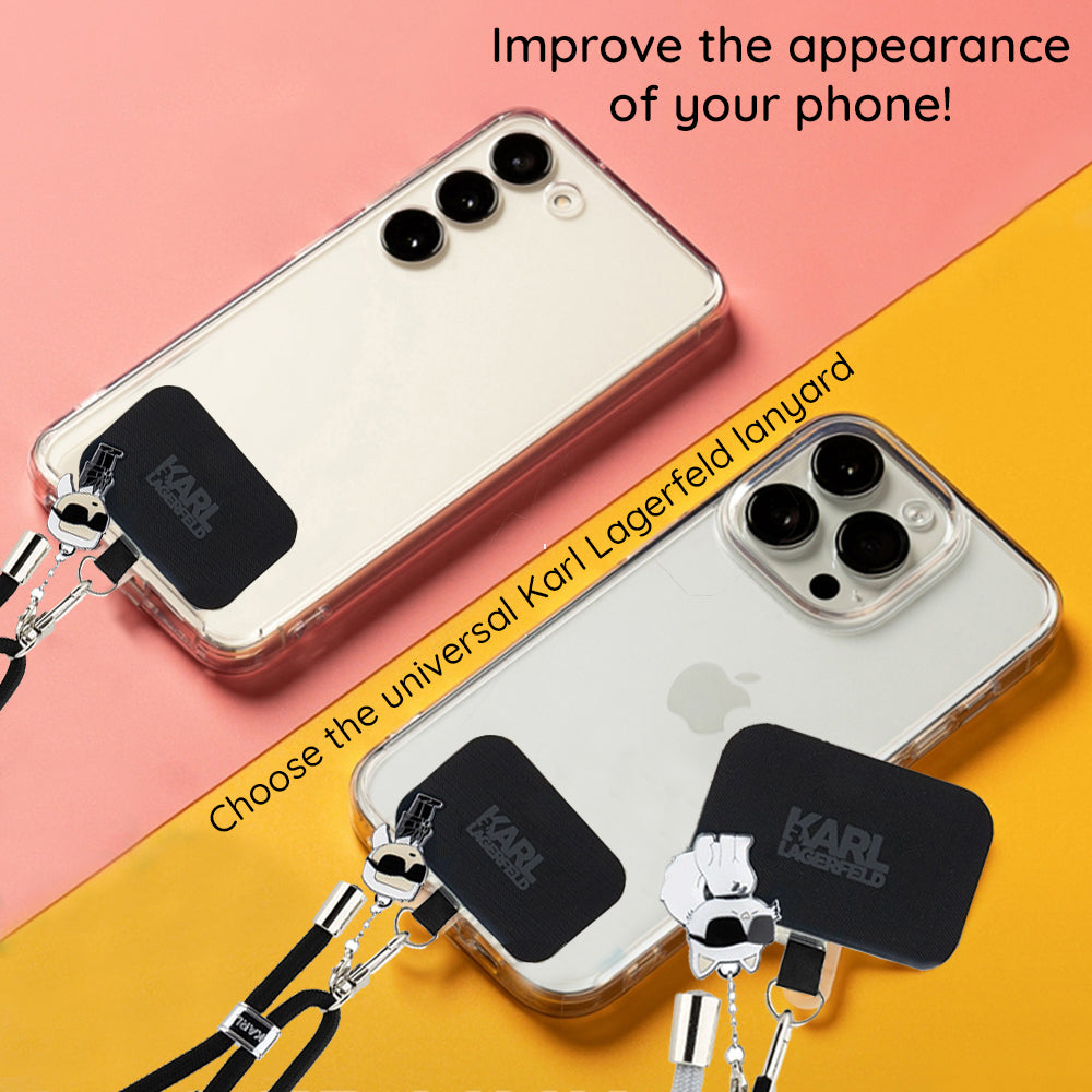 Šňůrka na telefon Karl Lagerfeld Choupette, šedá