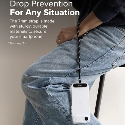 Šňůrka na telefon Ringke Link Flow P-Type, Stříbrná