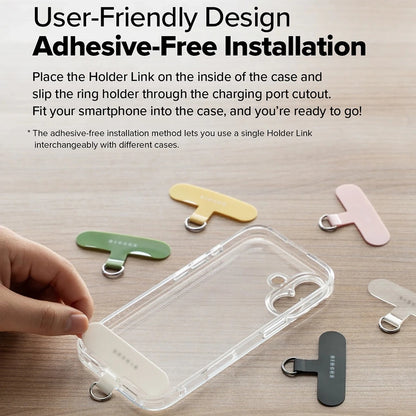 Šňůrka na telefon Ringke Link Flow P-Type, Stříbrná