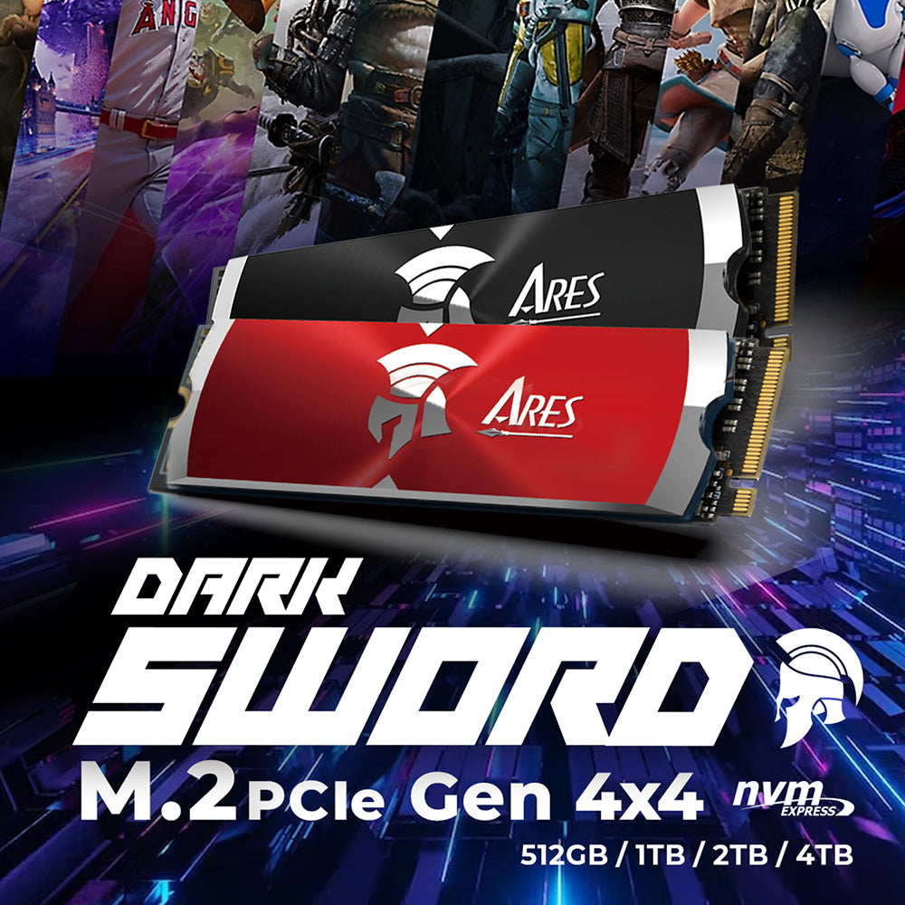 Solid State Drive (SSD) Dato Ares Dark Sword, NVME 1.4, PCIE Gen4x4, 4TB, Červený ARSDSR-4TB