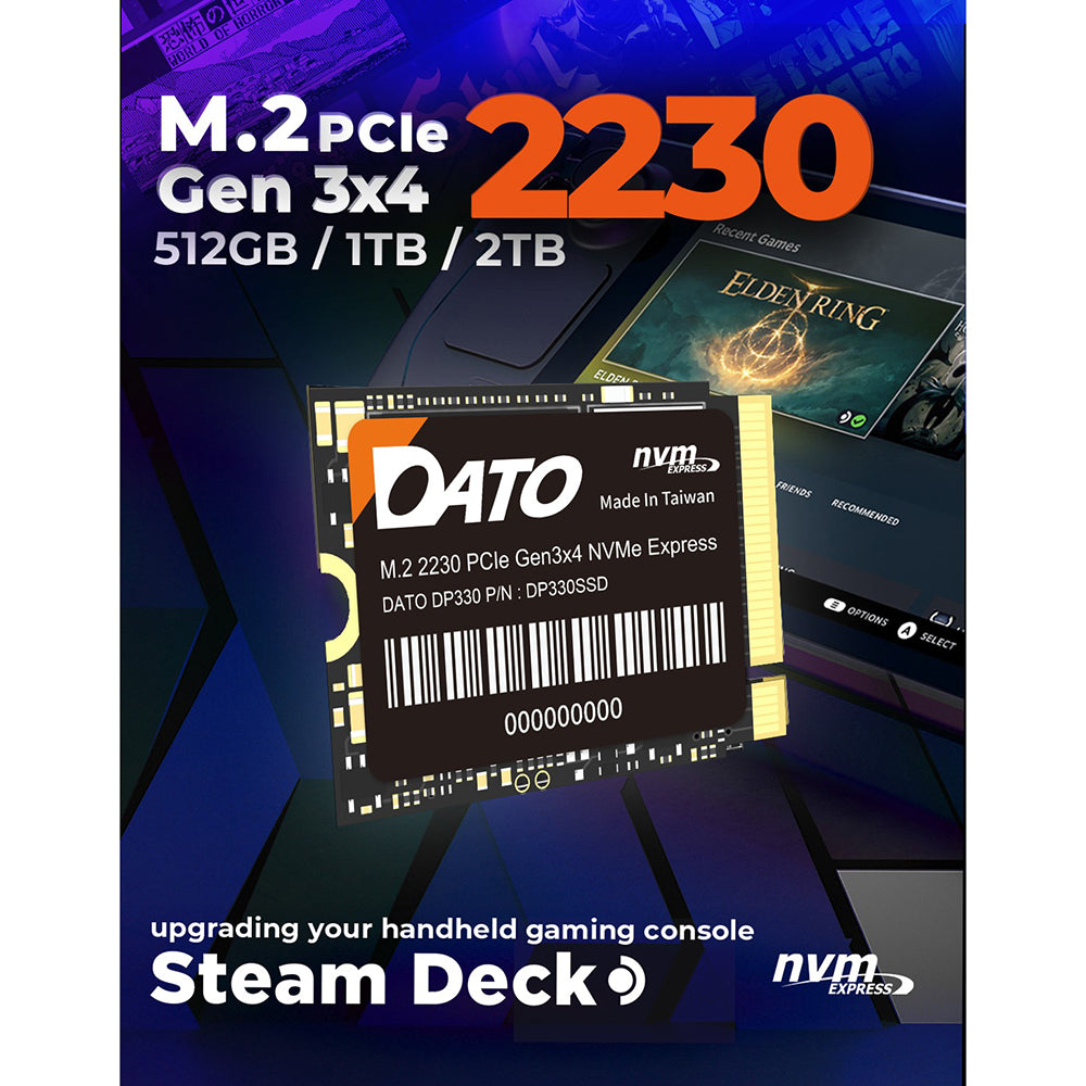 Solid State Drive (SSD) Dato DP330, NVME M.2 2230, PCIE Gen3x4, 2TB, Černý DP330SSD-2TB