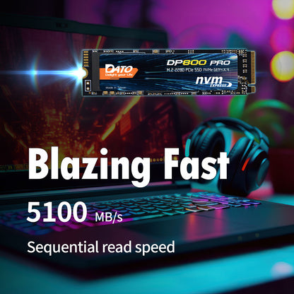 Solid State Drive (SSD) Dato DP800 Pro, NVME M.2 2280, PCIe, 4TB, Černý DP800PSSD-4TB