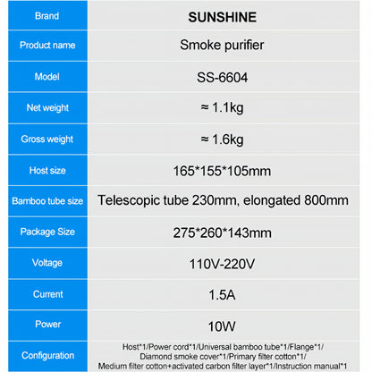 Filtrační / Výfuková stanice Noxe Sunshine SS-6604