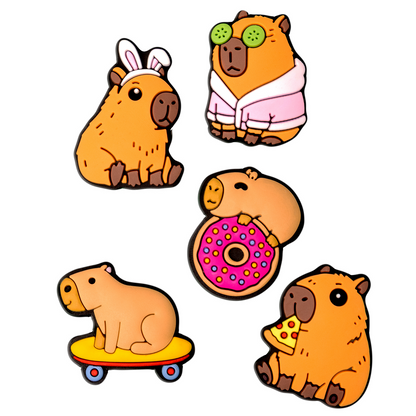 3D OEM nálepka Capybara pro kryt telefonu / tabletu, sada 5 kusů, vícebarevná