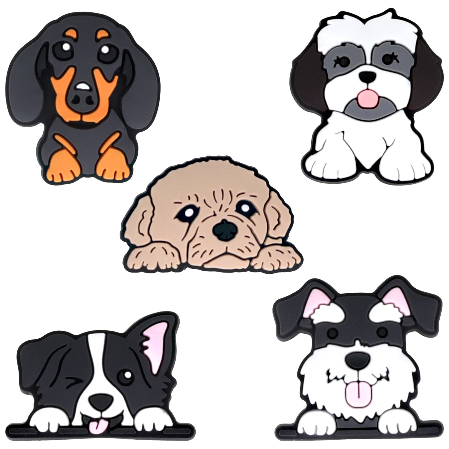 3D OEM Dog nálepka na kryt telefonu / tabletu, sada 5 kusů, vícebarevná