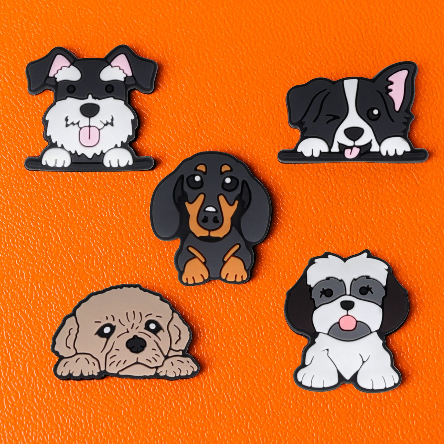 3D OEM Dog nálepka na kryt telefonu / tabletu, sada 5 kusů, vícebarevná